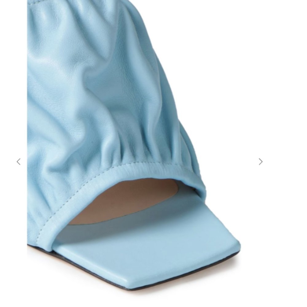 Wandler Ava Mule Lambskin Leather Sky Blue Shoes Heels Italy 38/ 8B - Picture 4 of 13